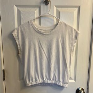 Madewell Off-White Cap Sleeve Crop Top